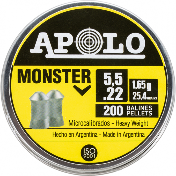 Пуля пневматическая APOLO MONSTER 5,5мм, 1,6гр (200 шт.) 00216516 Пуля пневматическая APOLO MONSTER 5,5мм, 1,6гр (200 шт.) 00216516